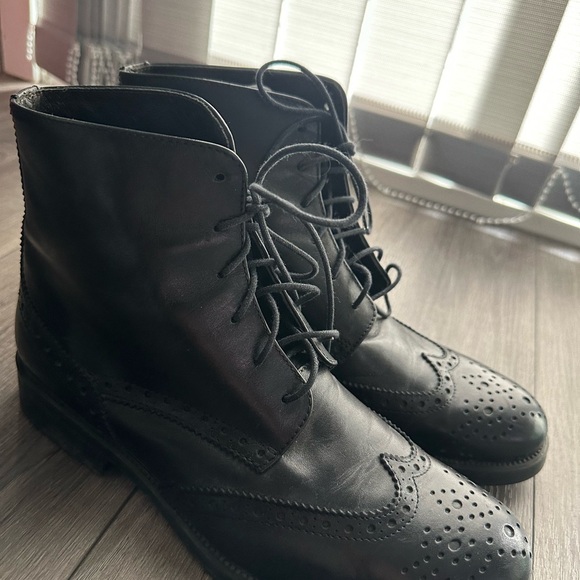 Boemos Black Leather Women’s Black Boots Made in Italy - Picture 1 of 9